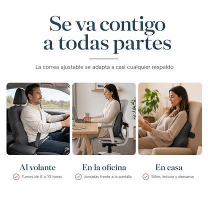 Donde usar el cojin lumbar: al volante, en la oficina y en casa